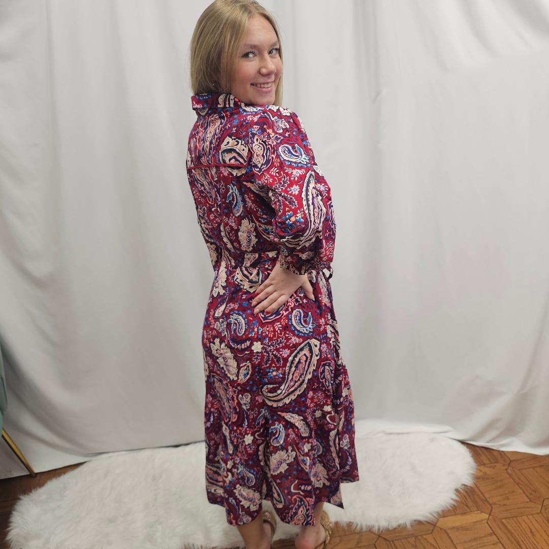 Paisley Print Midi Dress