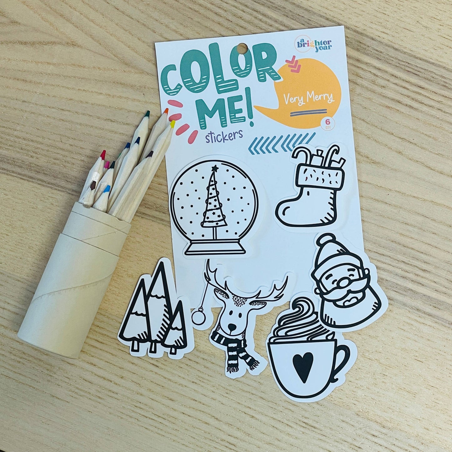 Color Your Own Very Merry Stickers, Kid Christmas Stickers