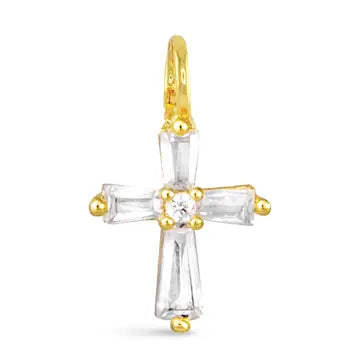 CZ Tapered Cross Charm