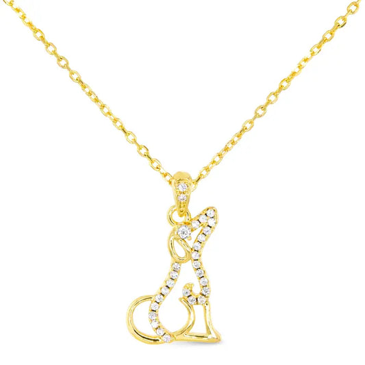 CZ Dog Silhouette Necklace
