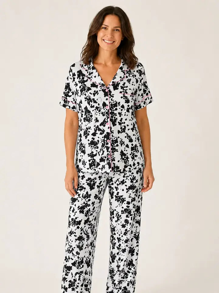 Cow Print Jersey Sleep Set