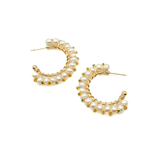 Alegria Rica Freshwater Pearl Hoop Earrings