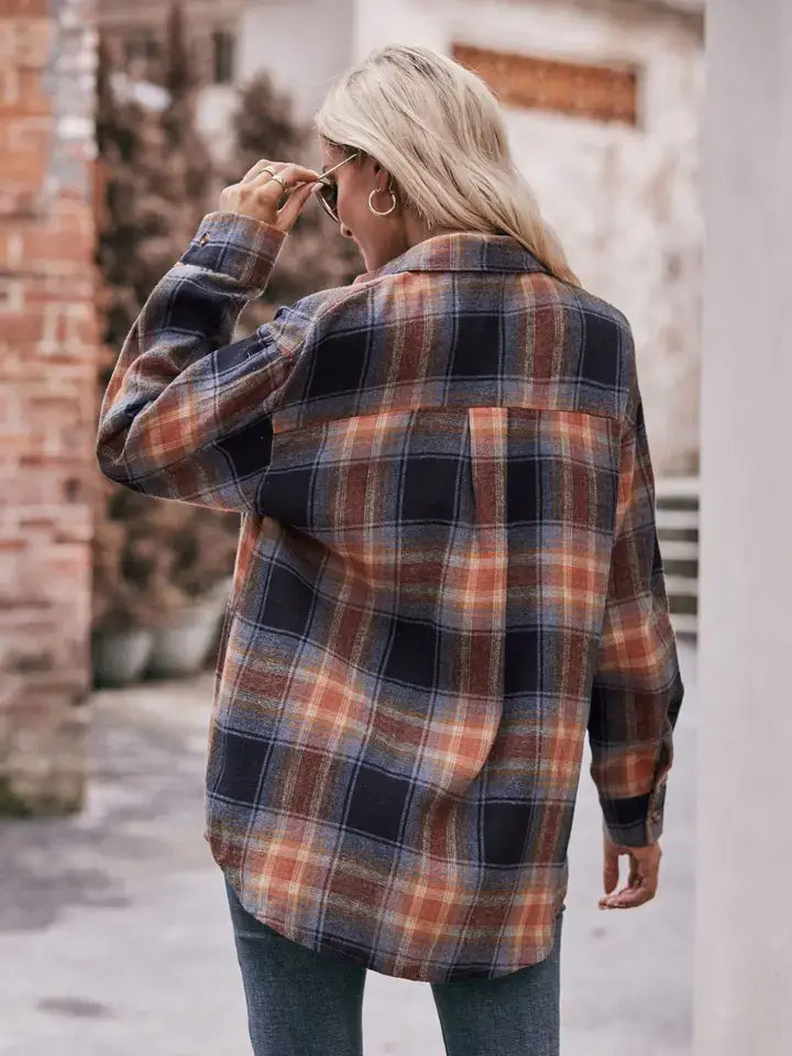 Oversized Plaid Button Down Shirt