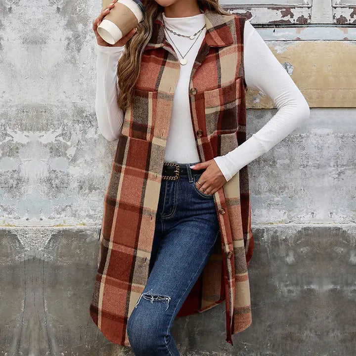 Retro Plaid Vest