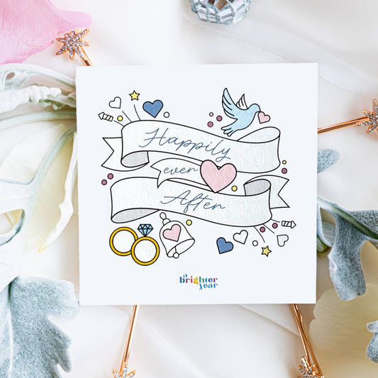 Happily Ever After Mini Coloring Book Wedding Favor