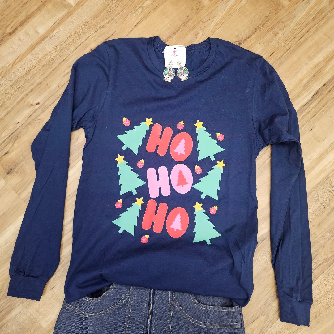 HO HO HO Holiday Long Sleeve