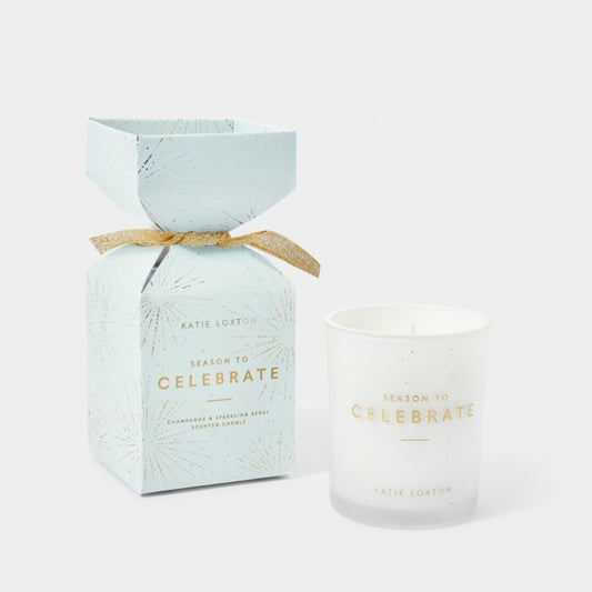 Christmas Candle 'Season To Celebrate' in Ice Blue
