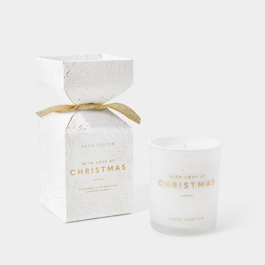 Christmas Candle 'With Love At Christmas' in White