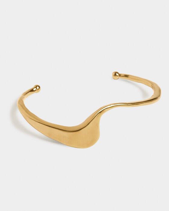 Marina Waterproof Gold Wave Bangle