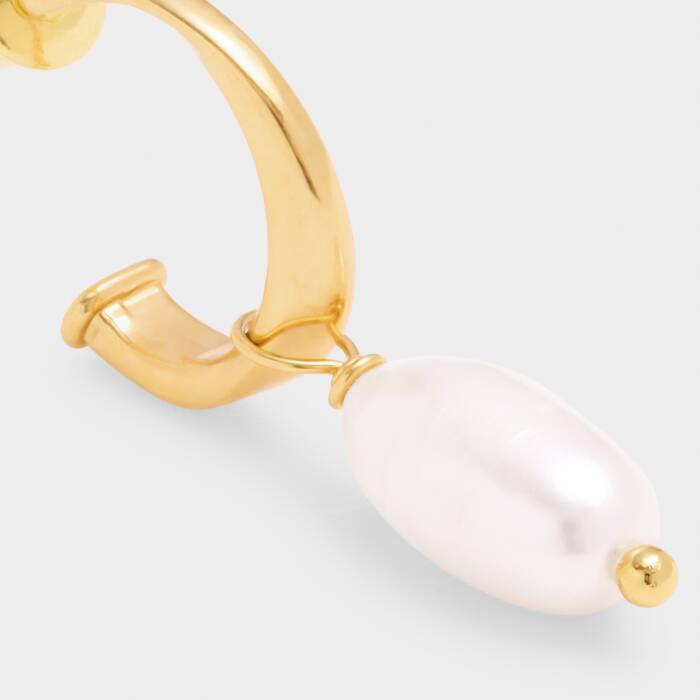 Pearl Lustre Waterproof Hoop Earrings