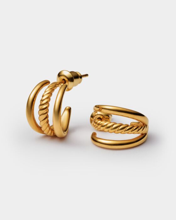 Laia Waterproof Gold Illusion Hoop Earrings
