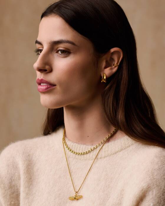 Molten Luxe Waterproof Gold Hoop Earrings