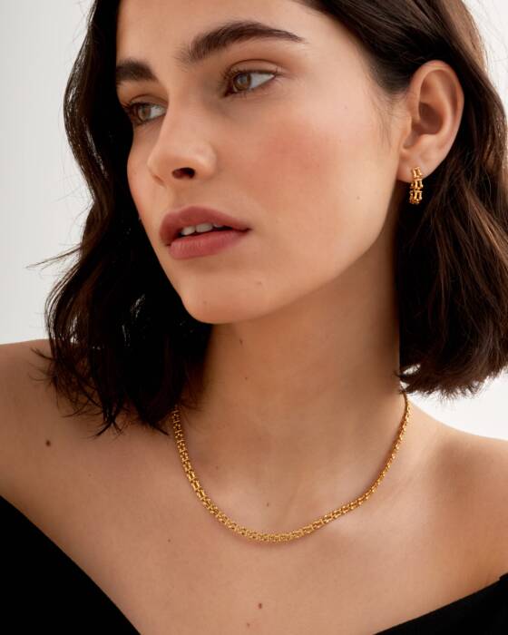Grecian Waterproof Gold Link Necklace