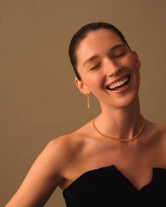 Grecian Waterproof Gold Link Necklace
