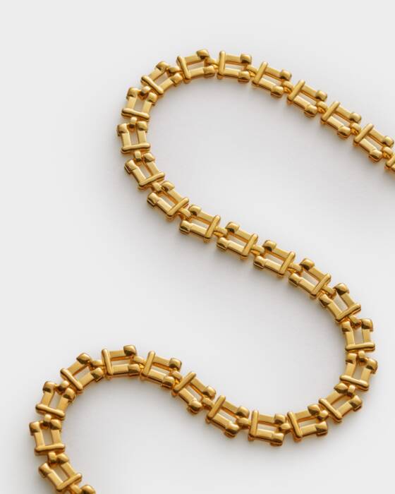 Grecian Waterproof Gold Link Necklace