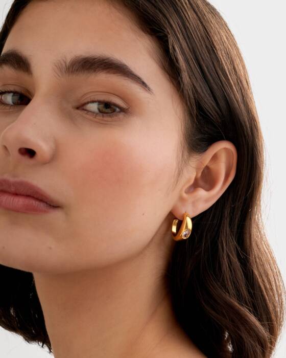 Ayla Waterproof Gold Hoop Earrings