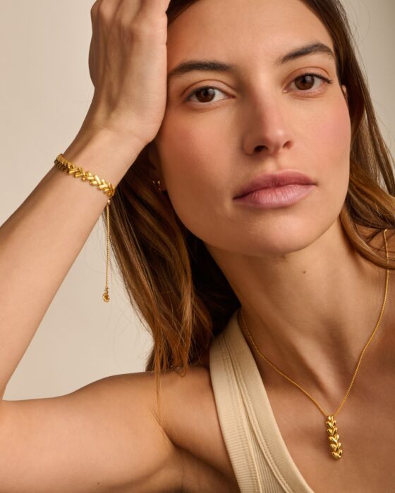 Katie Loxton Heart Link Waterproof Gold Bracelet