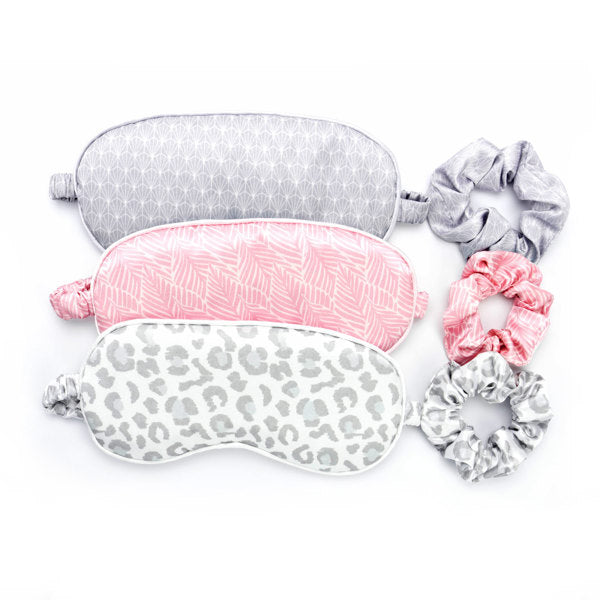 Lemon Lavender Silky Satin Eye Mask & Scrunchie Set - Cat Nap