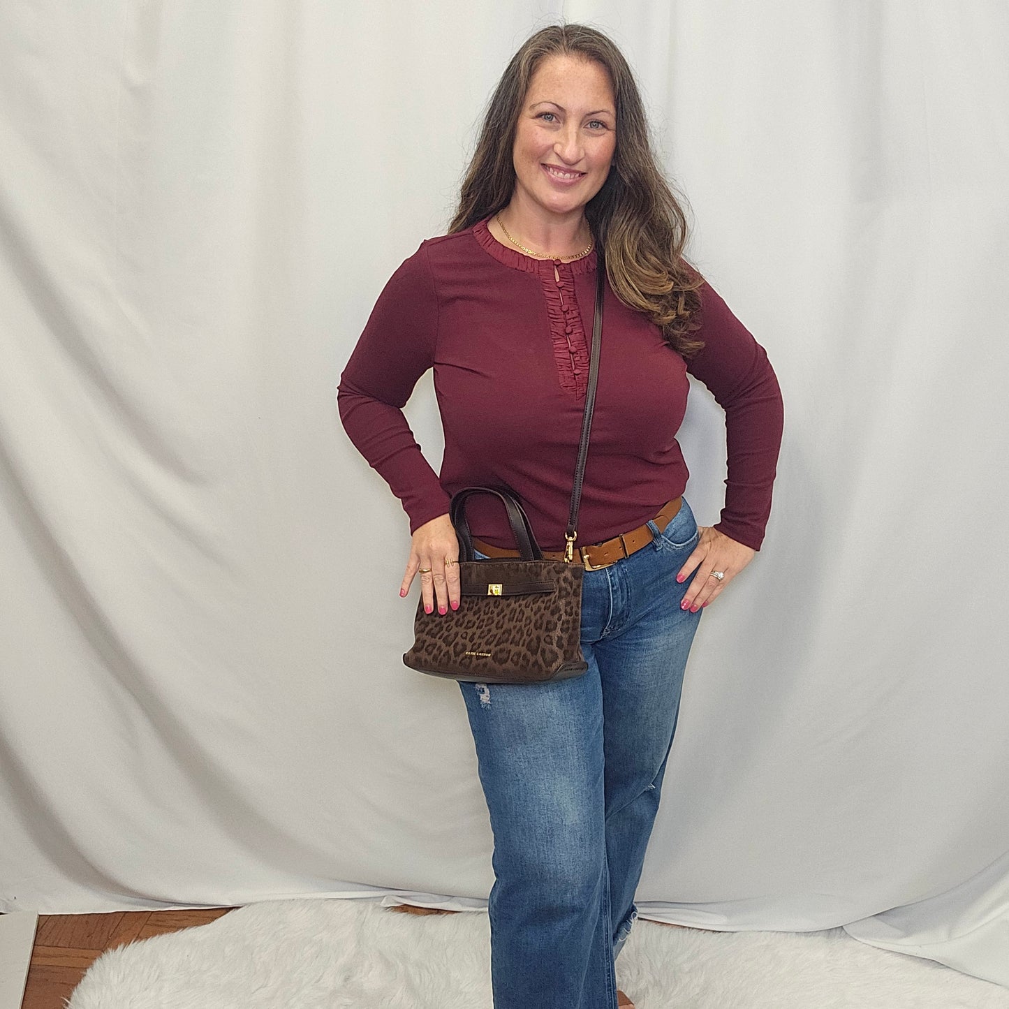 Satin Ruched Trim Top