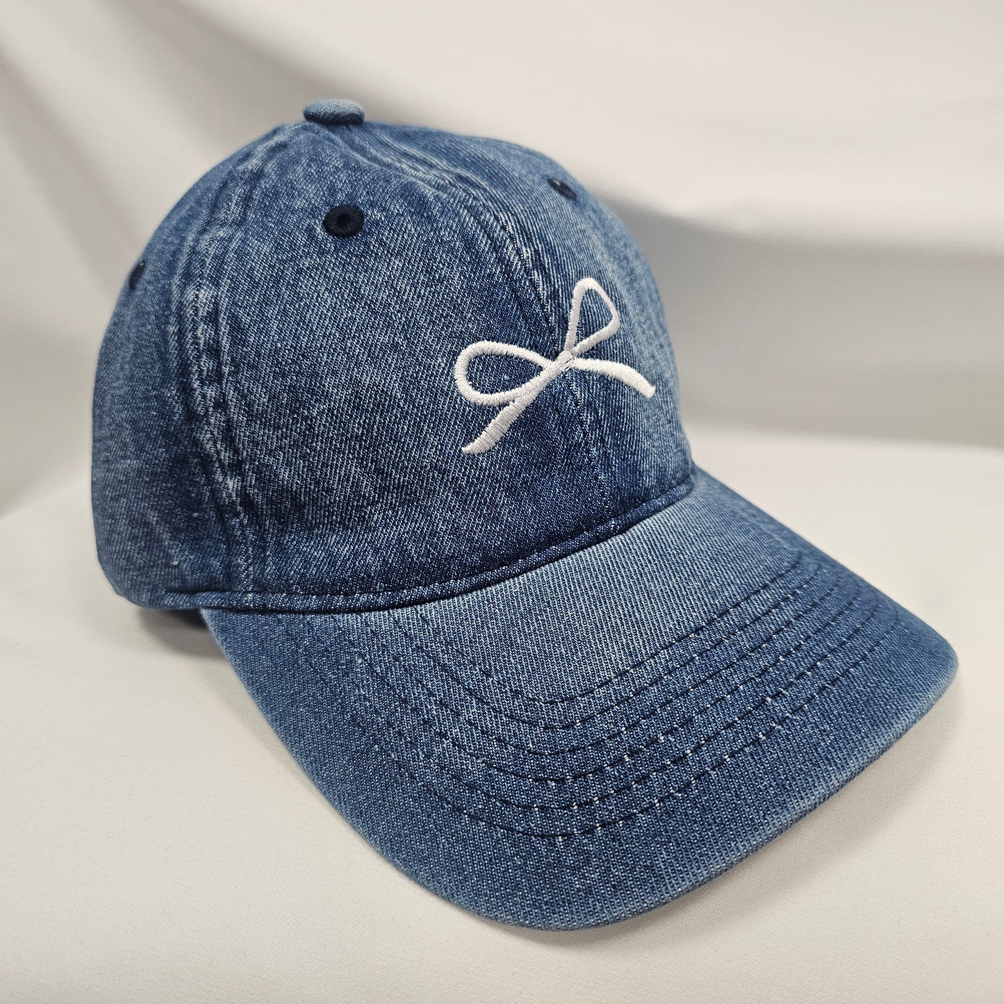 Bow Embroidery Denim Hat