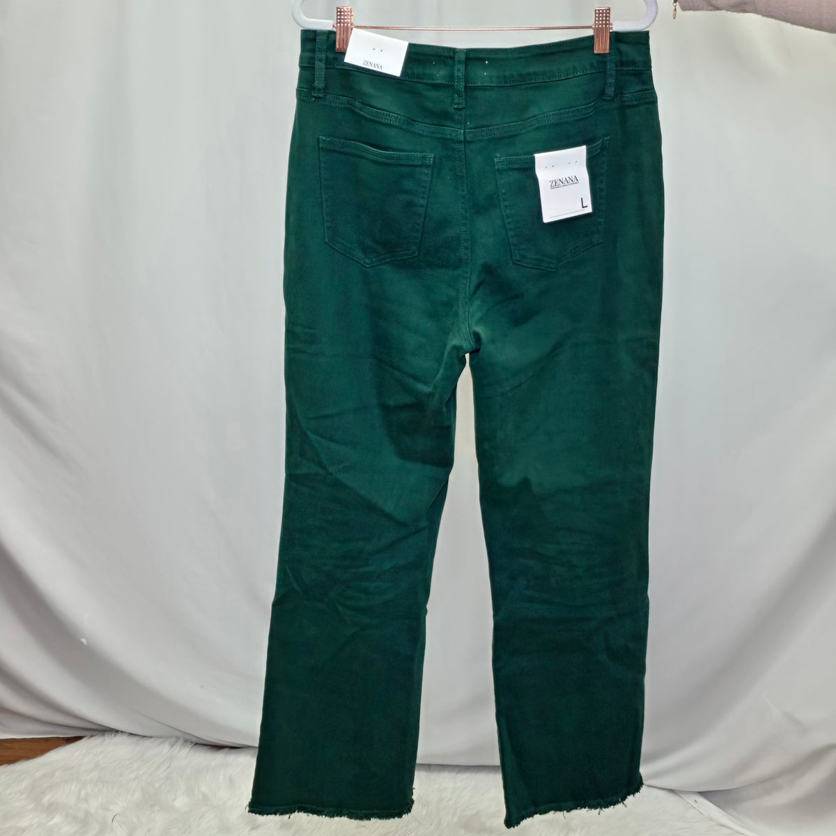 Zenana Frayed Hem Straight Wide Jeans
