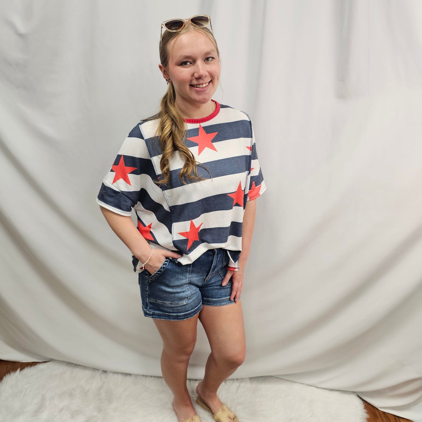 Star And Stripe French Terry Top