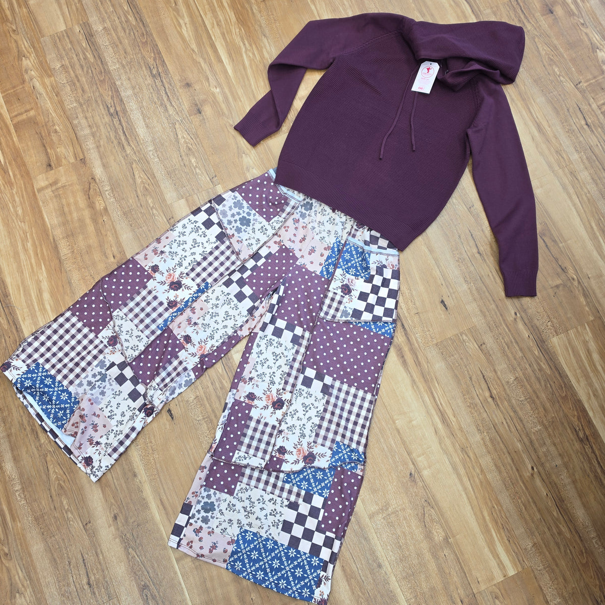 Patchwork Floral French Terry Pants