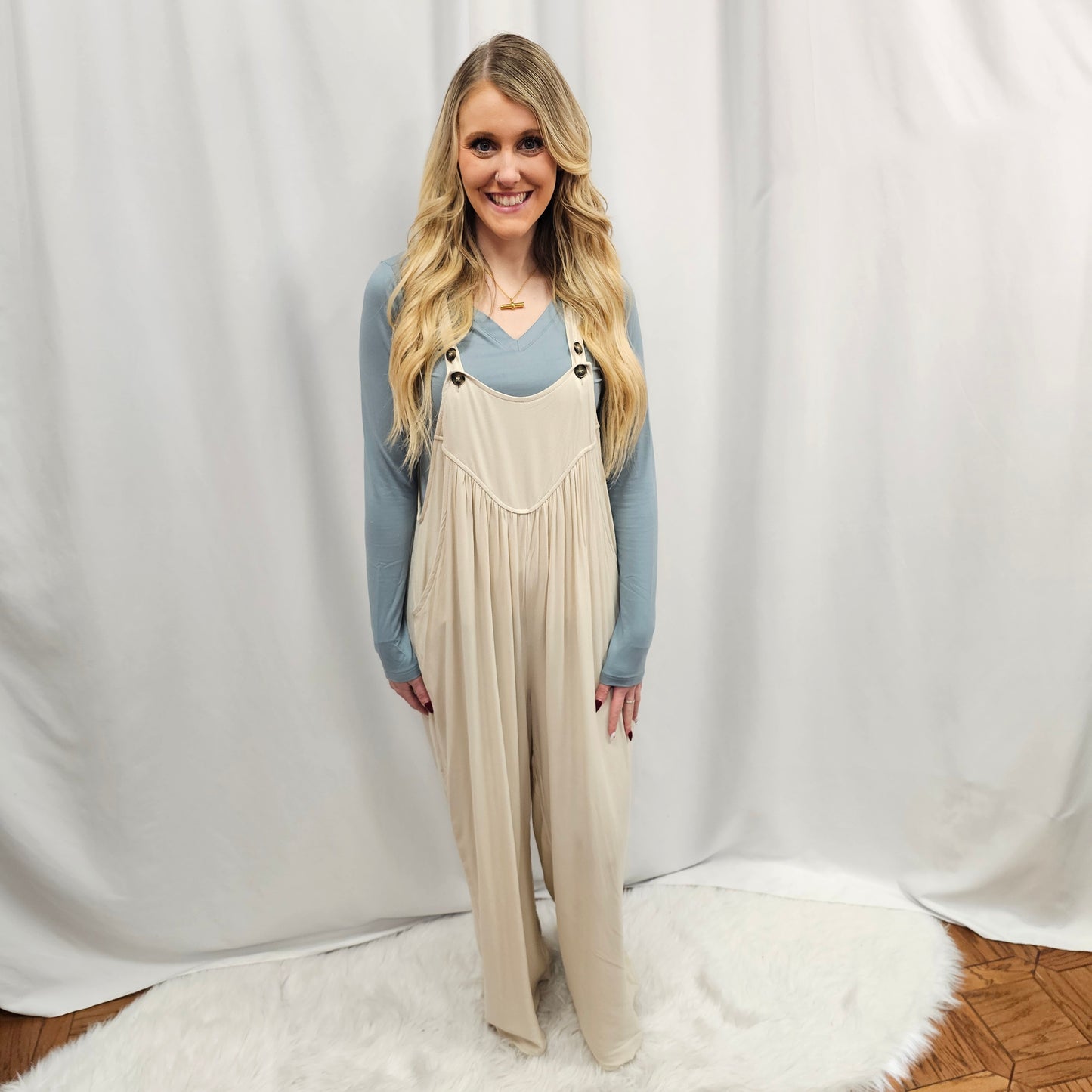 Adjustable Rayon Crepe Overall