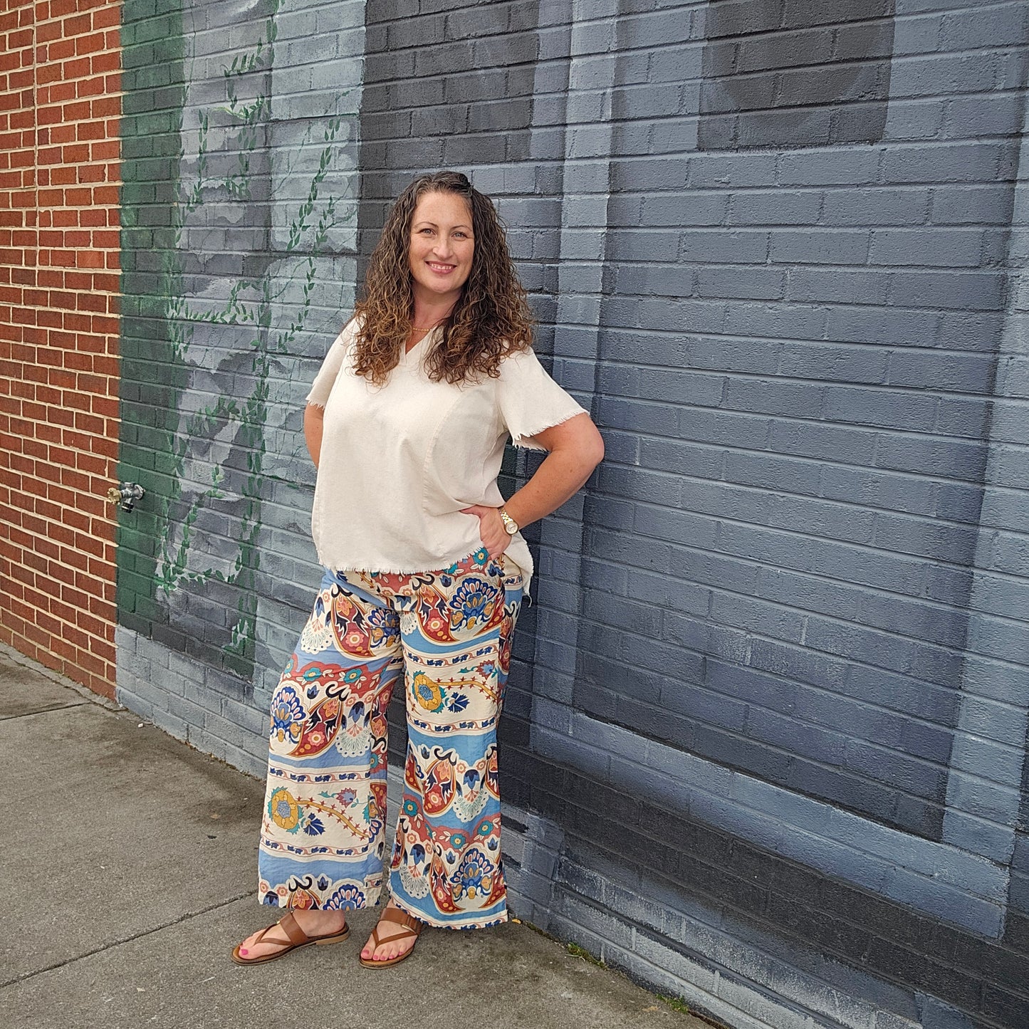 Floral Abstract Print Pant
