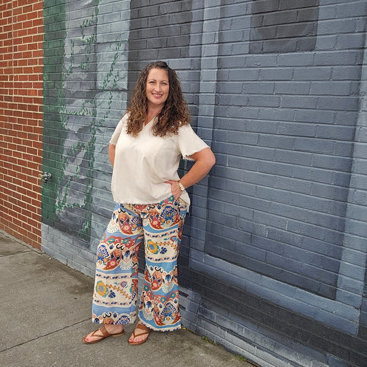Floral Abstract Print Pant