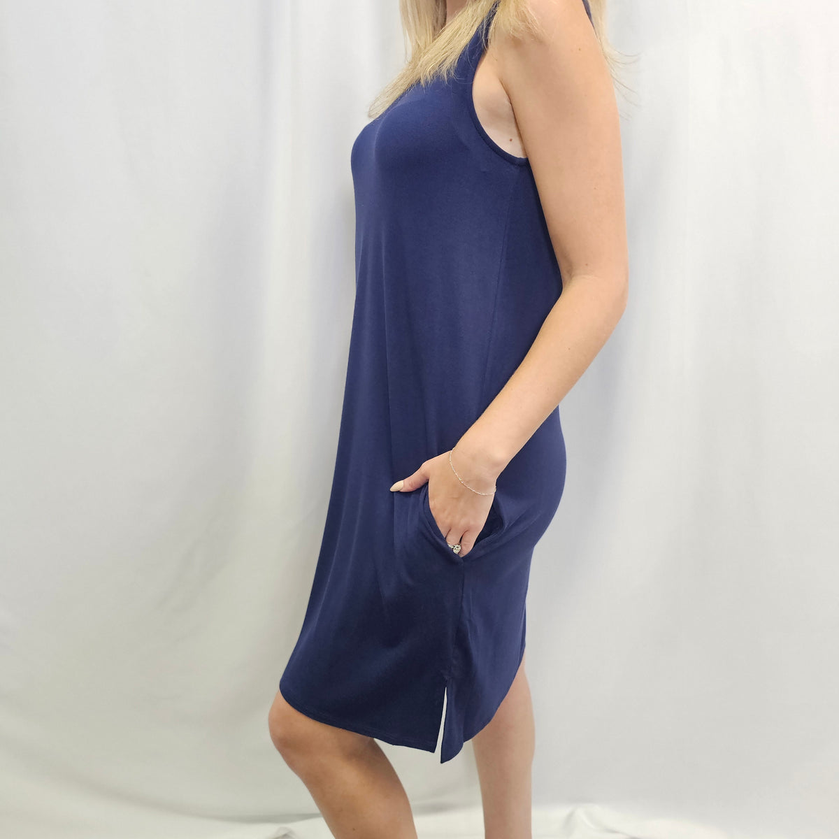 Juliana Crepe V-Neck Swing Dress