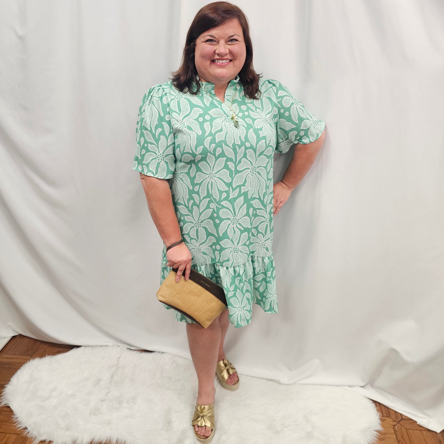 Seafoam Bohemian Flutter Short Sleeve Dress – Gem City Market