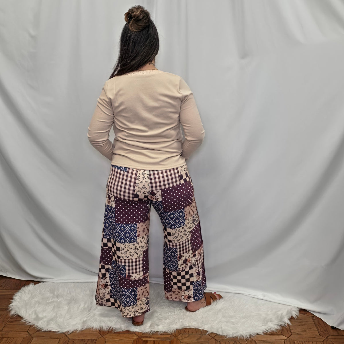 Patchwork Floral French Terry Pants