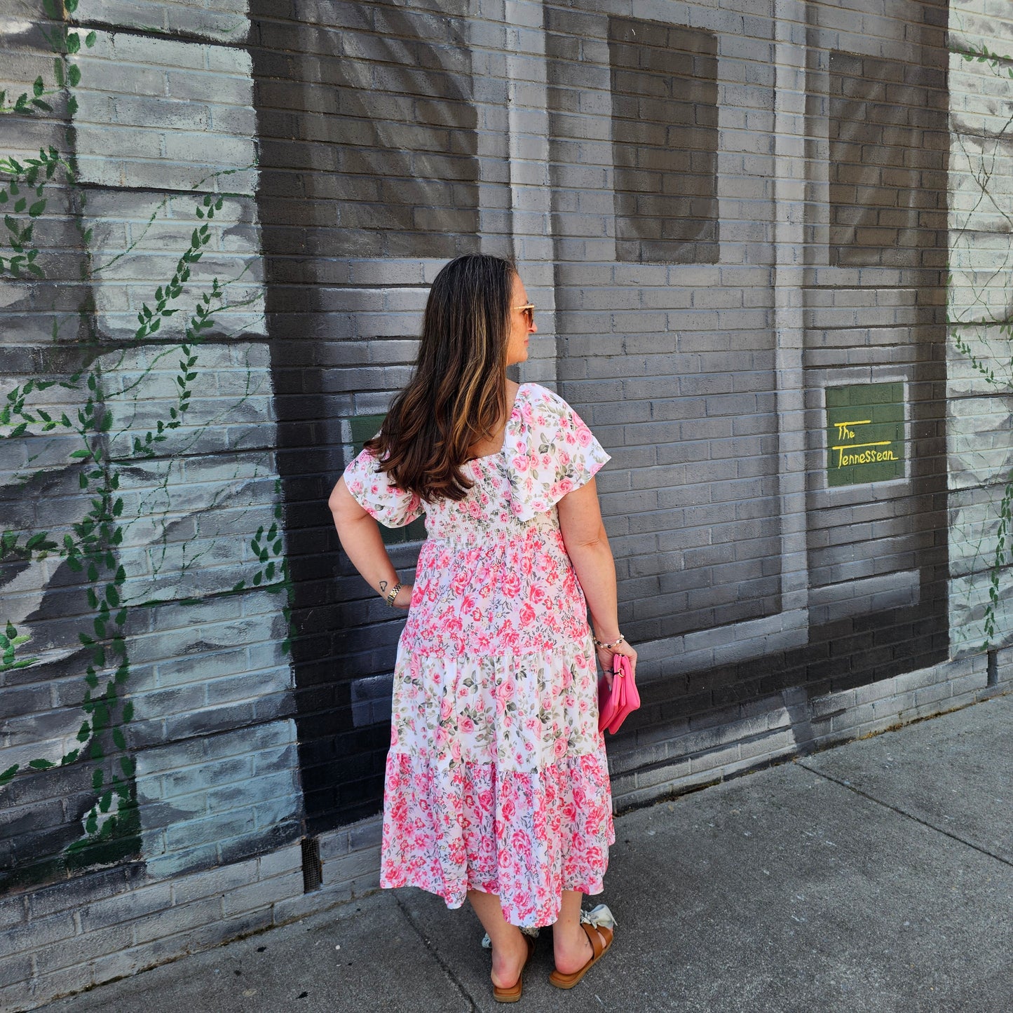 Vintage Floral Fit And Flare Midi Dress