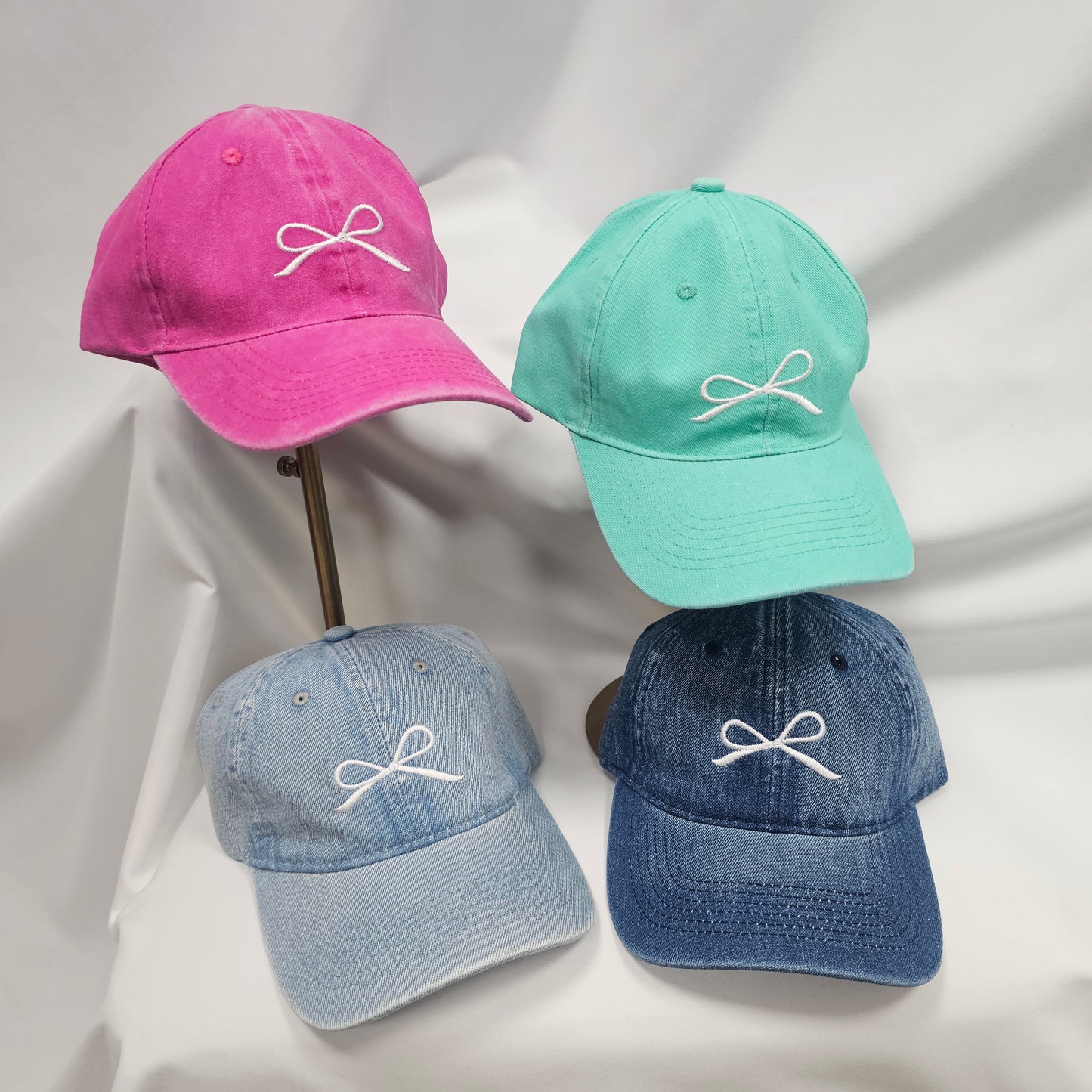 Bow Embroidery Denim Hat