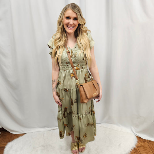 Cheetah Print Midi Dress