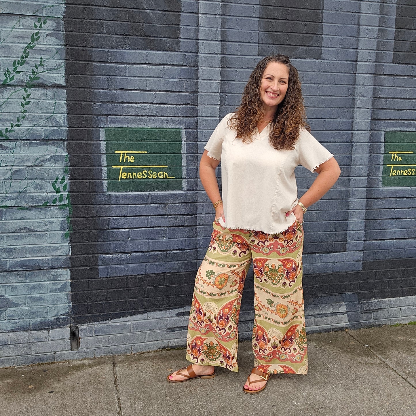 Floral Abstract Print Pant