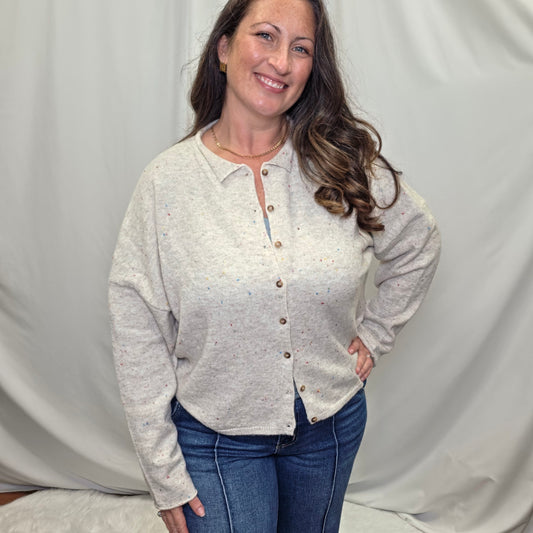 Confetti Collared Cardigan