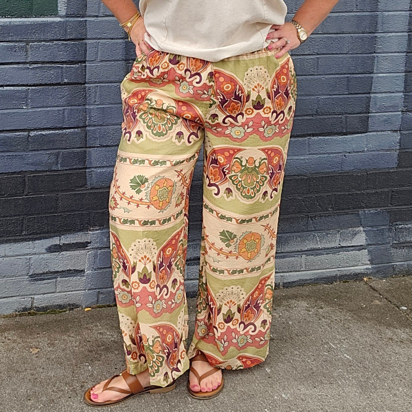 Floral Abstract Print Pant