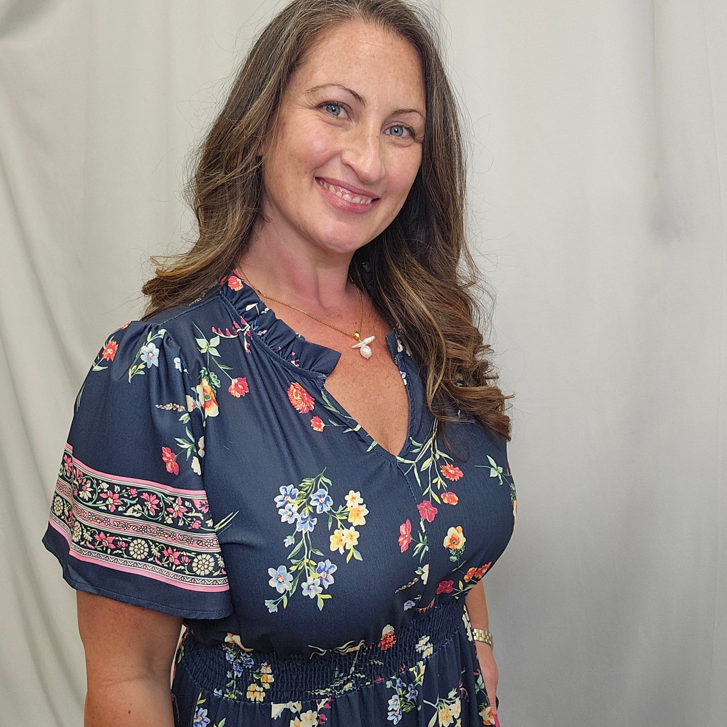 Smocked Waist Maxi Tiered Floral Dress