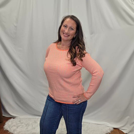 Waffle Pinstriped Sweater