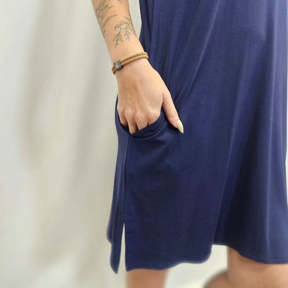 Juliana Crepe V-Neck Swing Dress