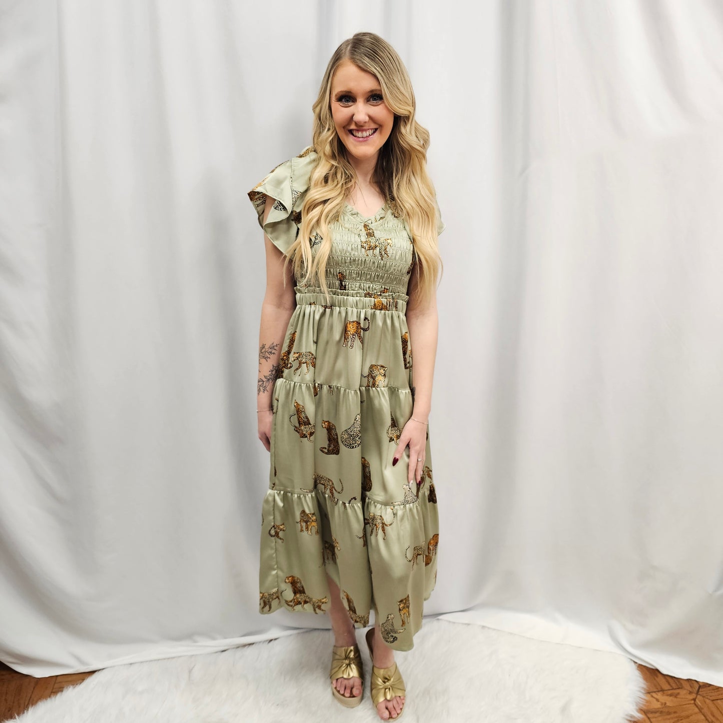 Cheetah Print Midi Dress