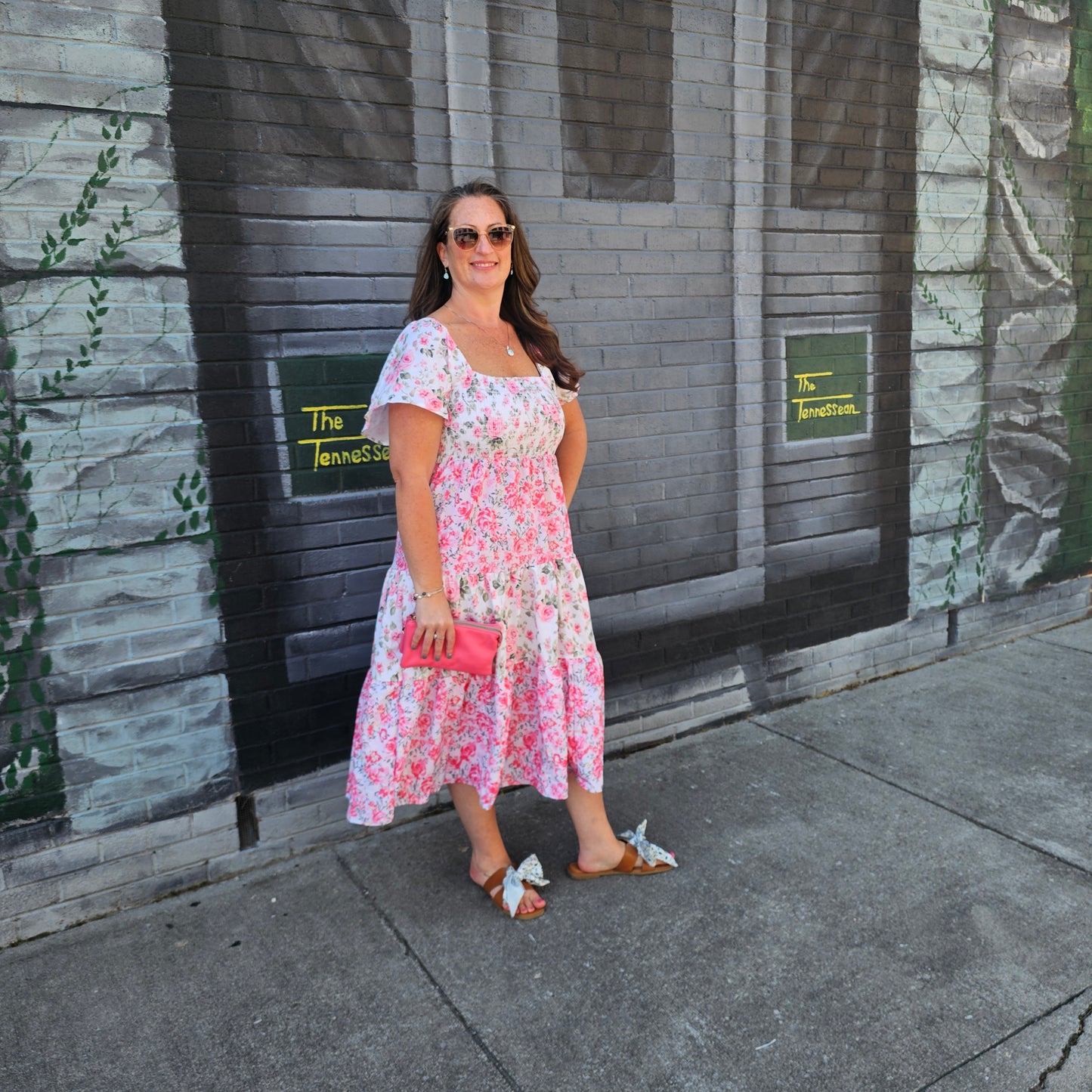 Vintage Floral Fit And Flare Midi Dress