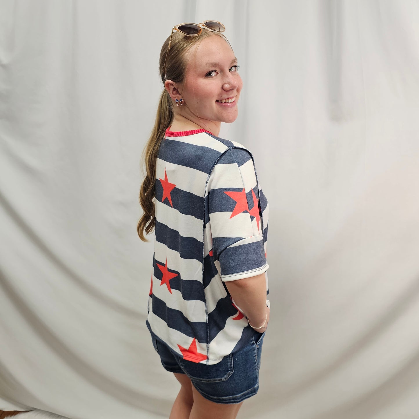 Star And Stripe French Terry Top
